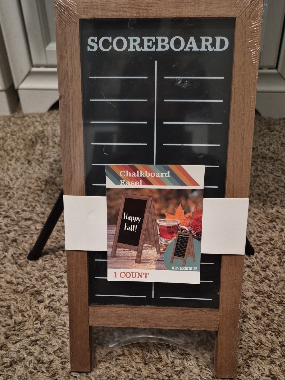 Wood Frame Chalkboard Scoreboard - Brown